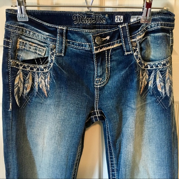 Miss Me Denim - NWOT Miss Me Feathers Jeans Signature Boot Bootcut